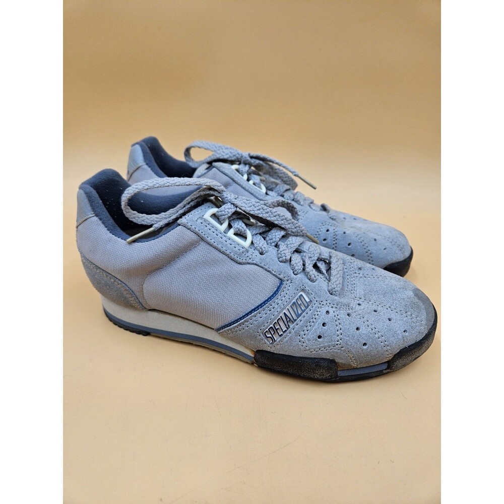 Vtg Specialized 3400 Touring Clipless Cycling Shoes Gray Suede Womens Size 4